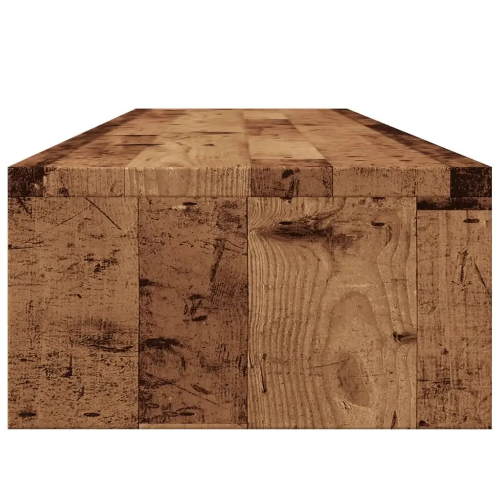 Monitor Stand Riser Desktop Computer TV Riser Old Wood 100 x 24 x 13 cm with Storage Shelf