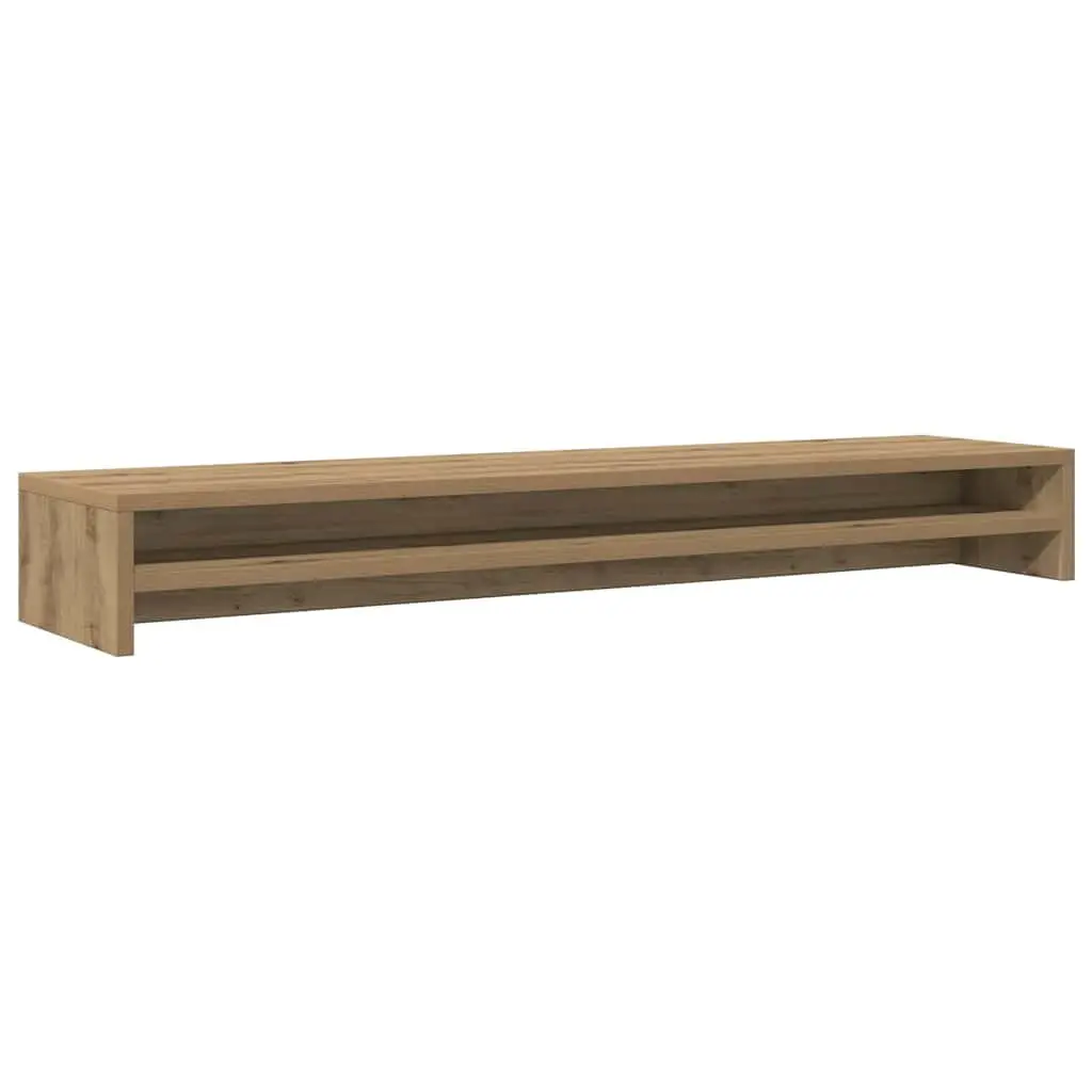 Monitor Stand Riser Engineered Wood Desktop TV Riser with Storage Shelf 100 x 24 x 13 cm Brown