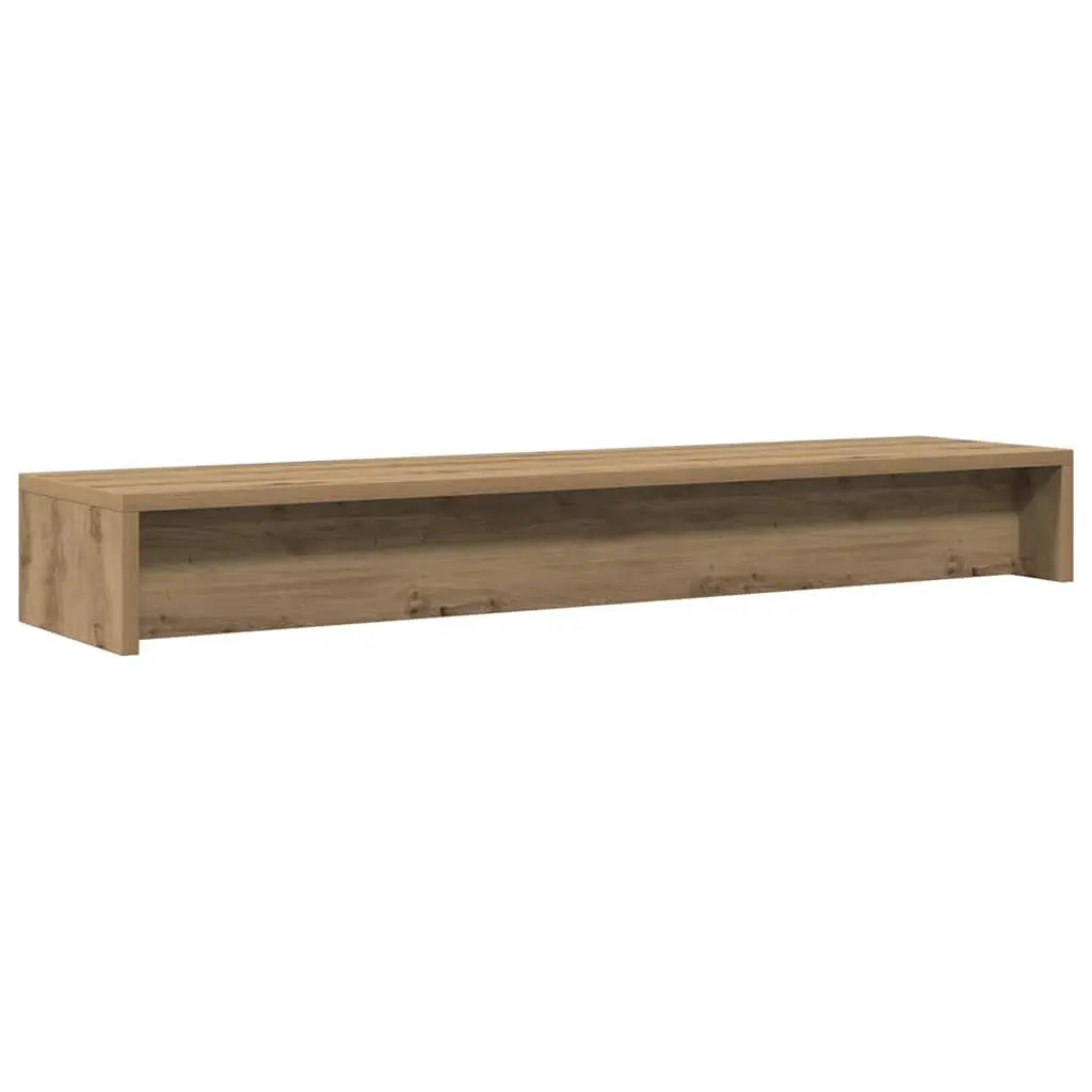 Monitor Stand Riser Engineered Wood Desktop TV Riser with Storage Shelf 100 x 24 x 13 cm Brown