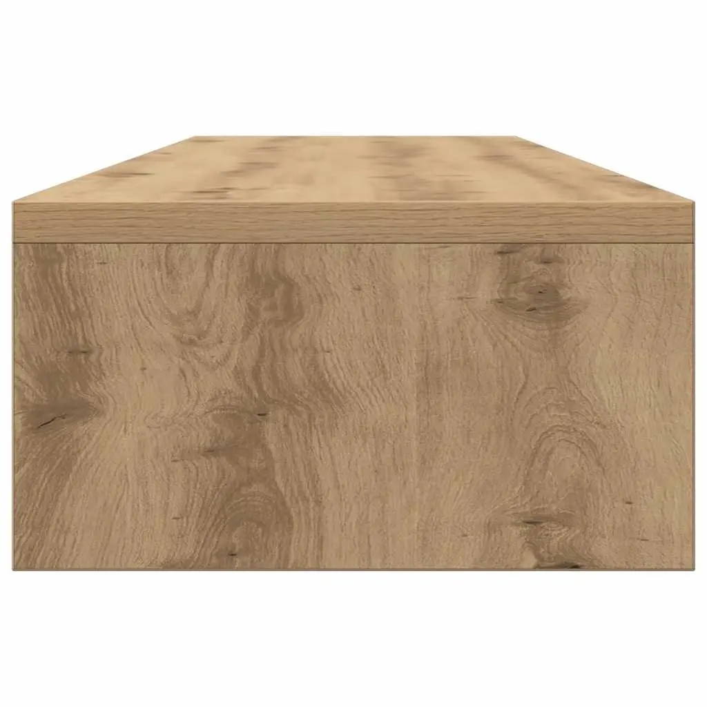 Monitor Stand Riser Engineered Wood Desktop TV Riser with Storage Shelf 100 x 24 x 13 cm Brown
