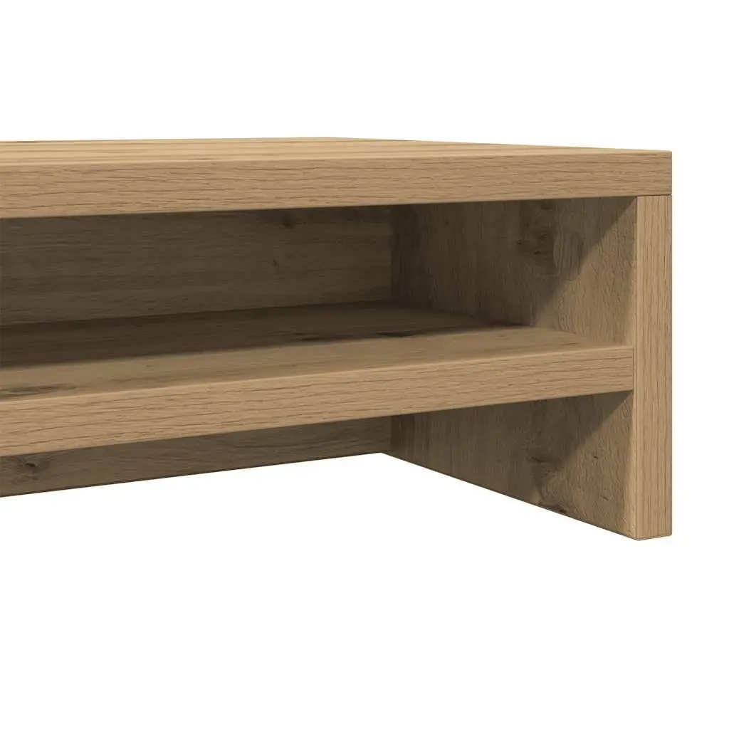 Monitor Stand Riser Engineered Wood Desktop TV Riser with Storage Shelf 100 x 24 x 13 cm Brown