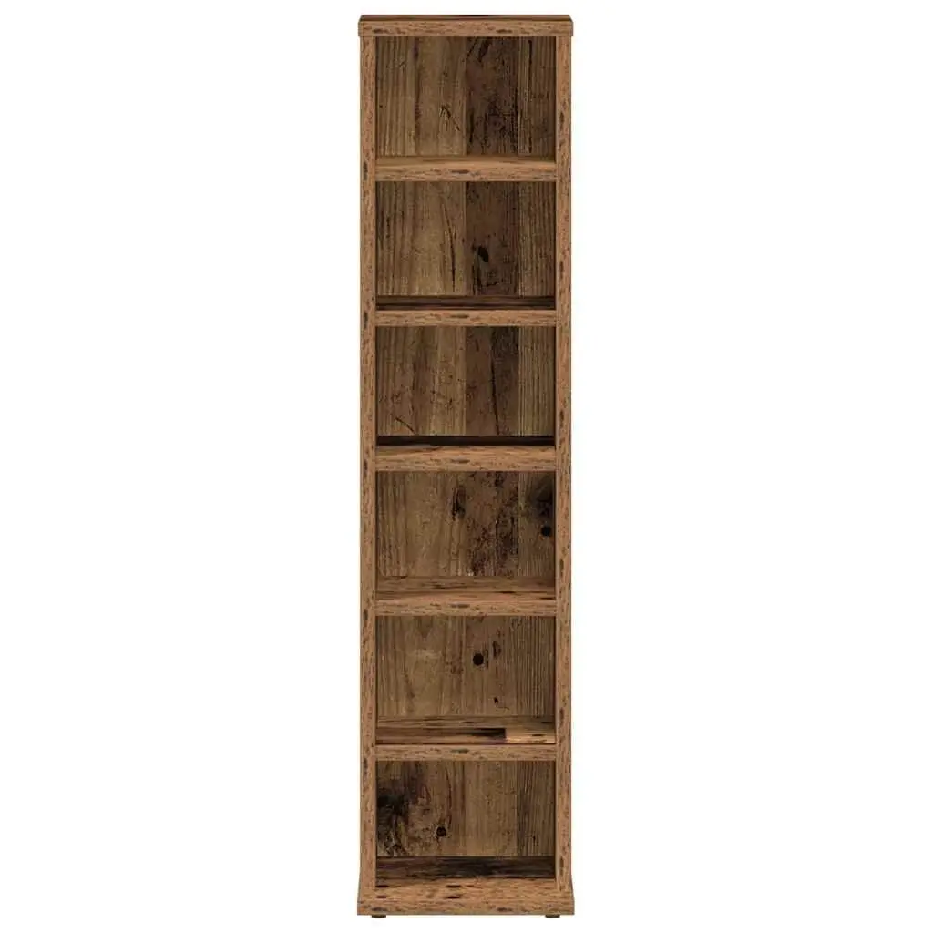 CD Cabinet Media Storage Unit 21x20x88 cm Old Wood Style Brown