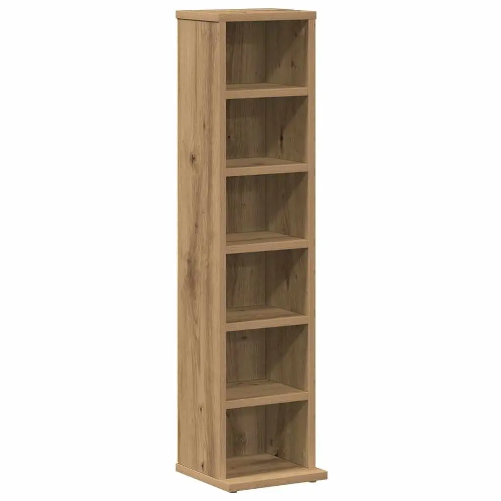 CD DVD Media Storage Cabinet Artisan Oak Engineered Wood Shelves Furniture