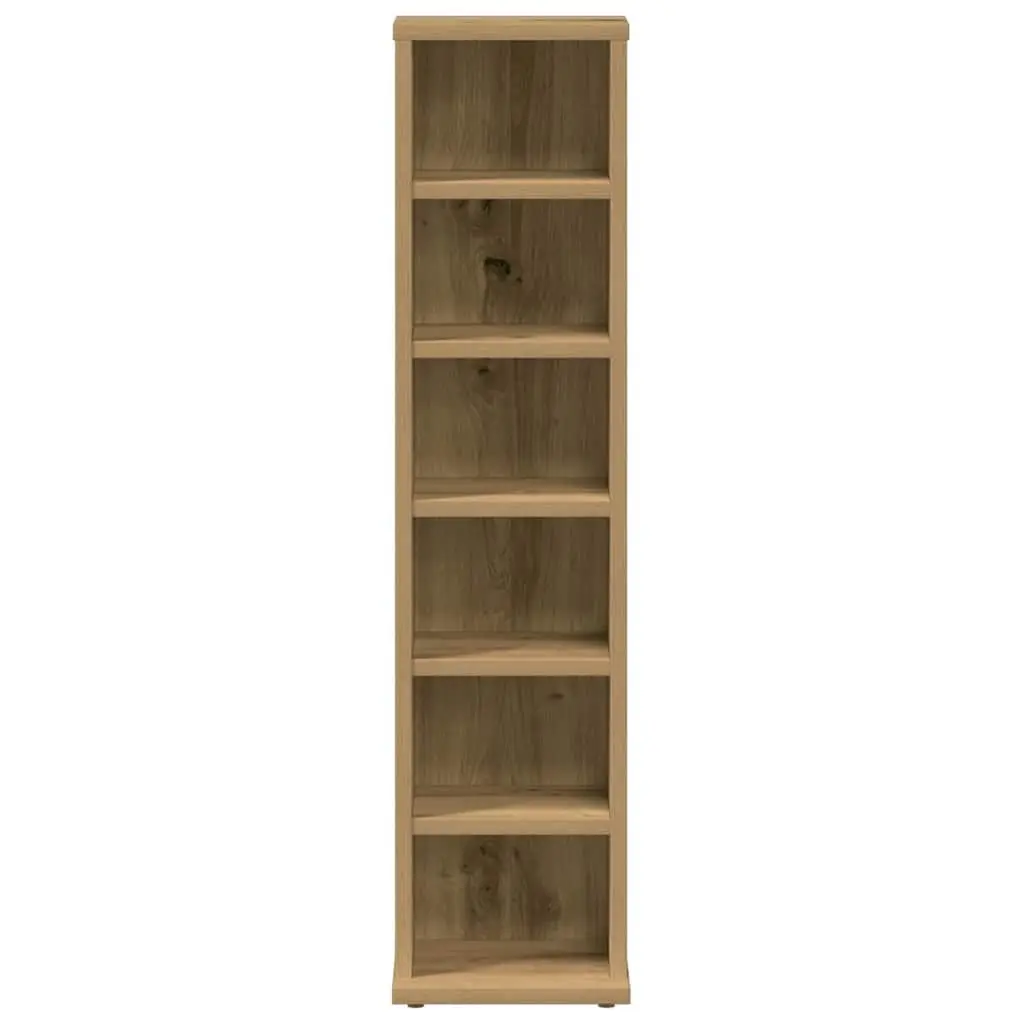 CD DVD Media Storage Cabinet Artisan Oak Engineered Wood Shelves Furniture