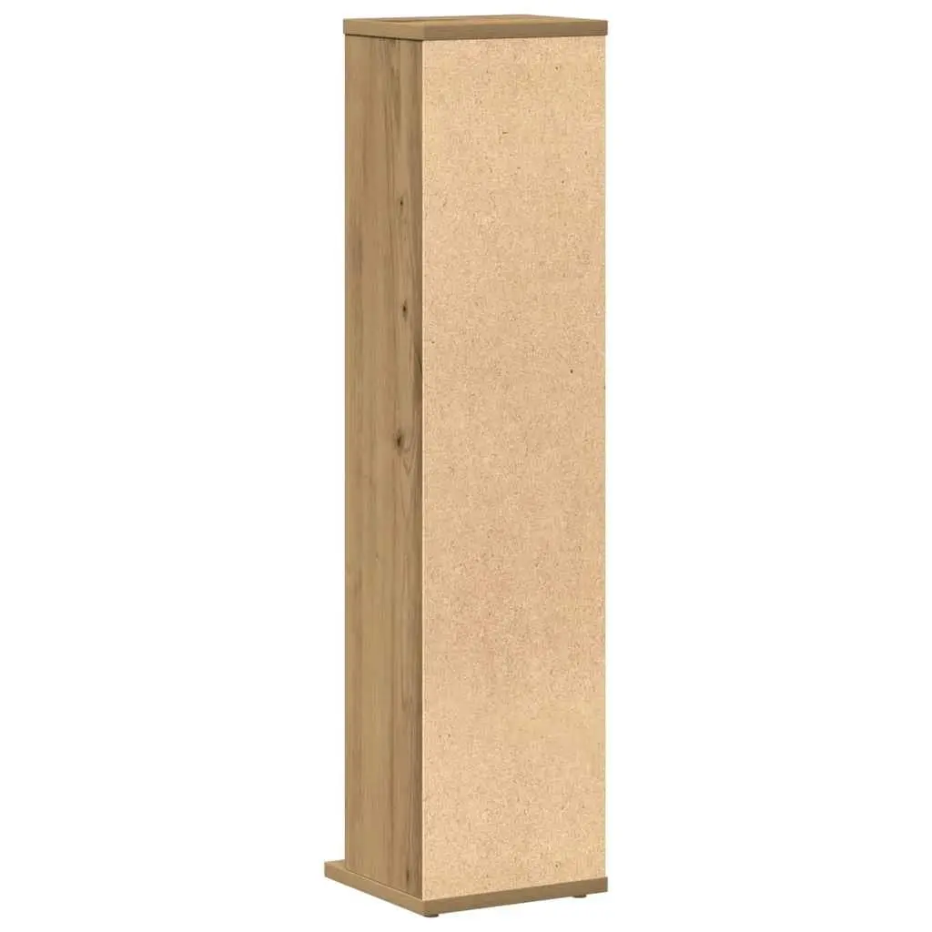 CD DVD Media Storage Cabinet Artisan Oak Engineered Wood Shelves Furniture