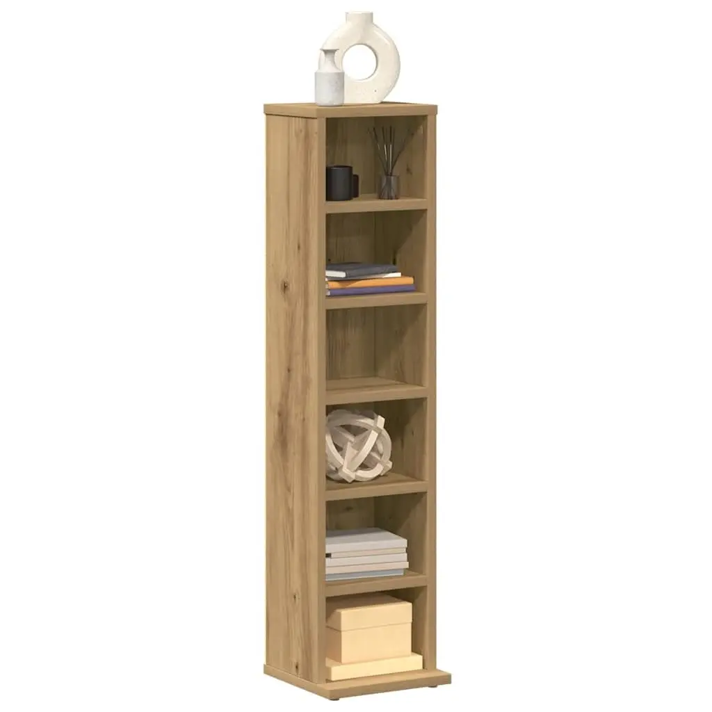 CD DVD Media Storage Cabinet Artisan Oak Engineered Wood Shelves Furniture