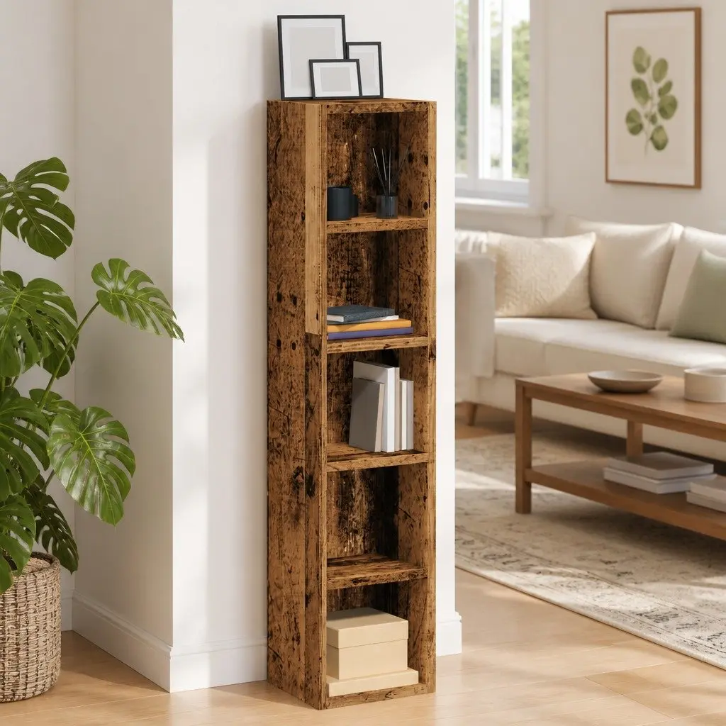 2-Piece Brown Media Storage Unit Set