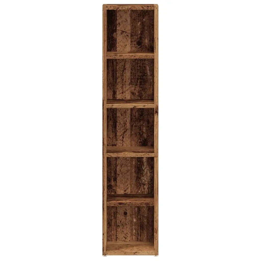 Brown Engineered Wood Media Rack CD Storage Cabinet Set 2 Pieces for Organizing and Displaying Media Collections