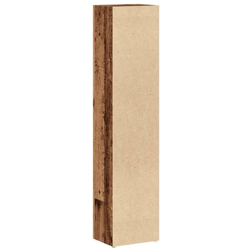 Brown Engineered Wood Media Rack CD Storage Cabinet Set 2 Pieces for Organizing and Displaying Media Collections