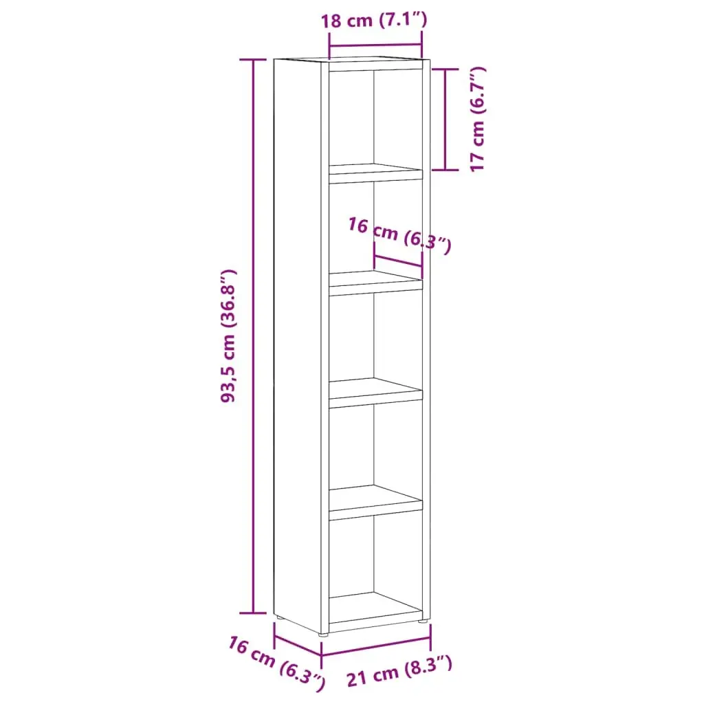 Brown Engineered Wood Media Rack CD Storage Cabinet Set 2 Pieces for Organizing and Displaying Media Collections