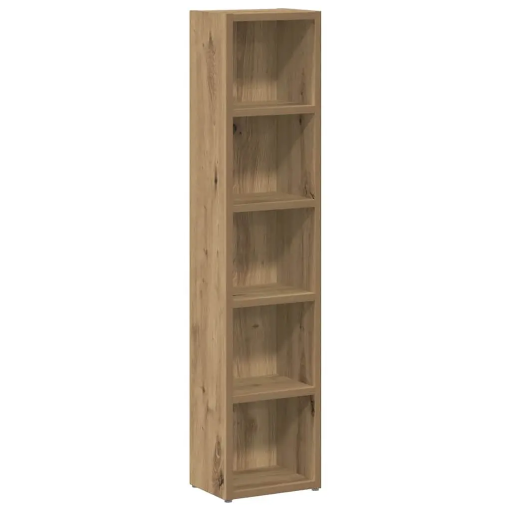 CD Storage Cabinet Media Rack 5 Compartment Engineered Wood Brown