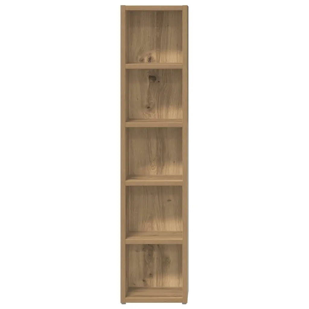 CD Storage Cabinet Media Rack 5 Compartment Engineered Wood Brown