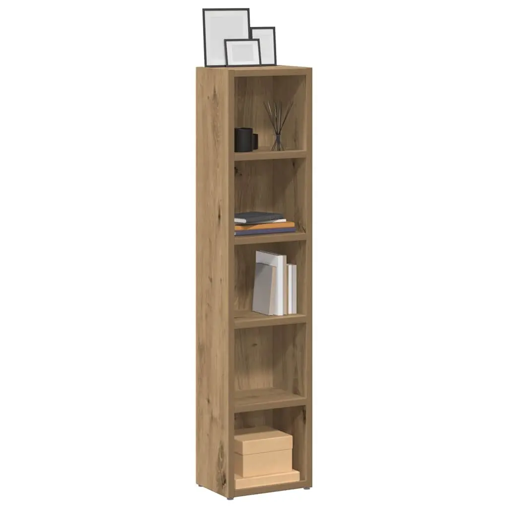CD Storage Cabinet Media Rack 5 Compartment Engineered Wood Brown