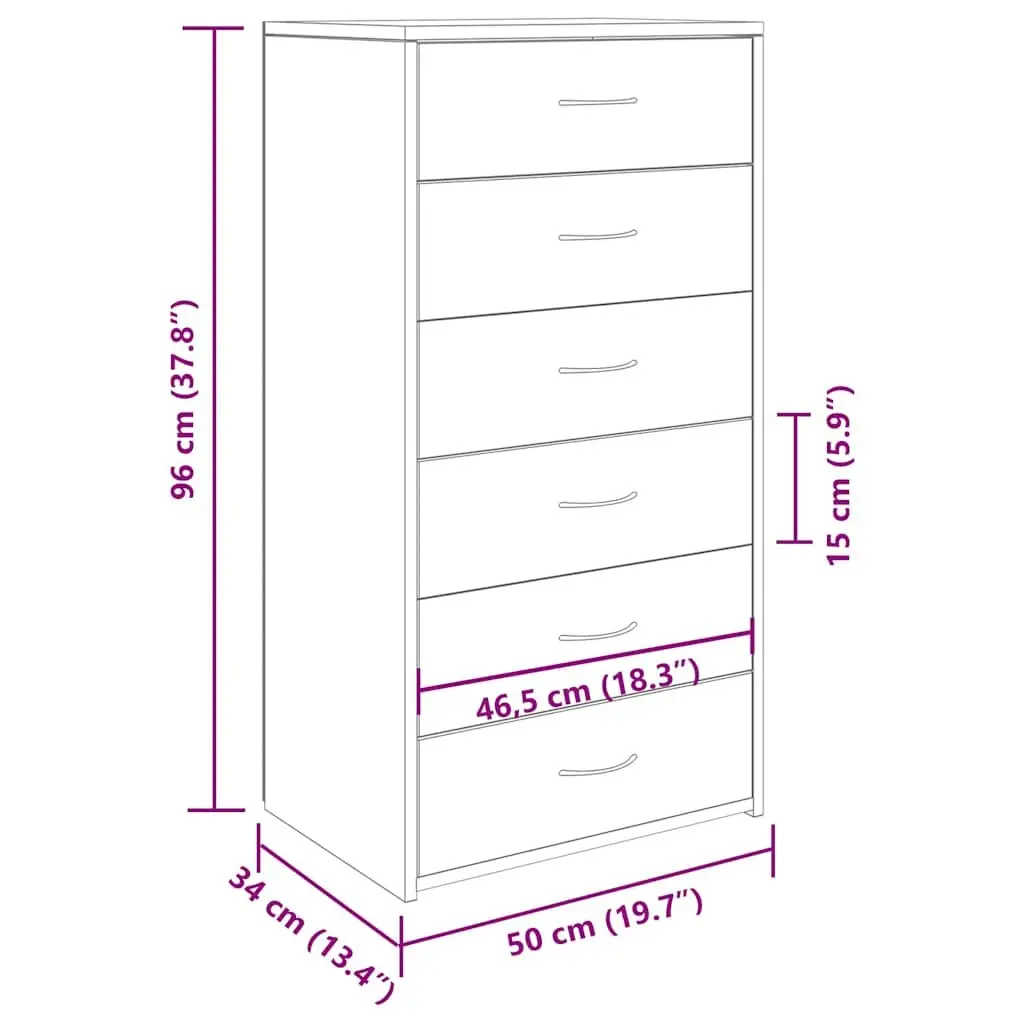 6-Drawer Brown Sideboard for Storage Solutions