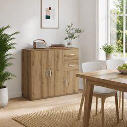 Sideboard Brown Engineered Wood Cabinet Storage Buffet Furniture Home Dining