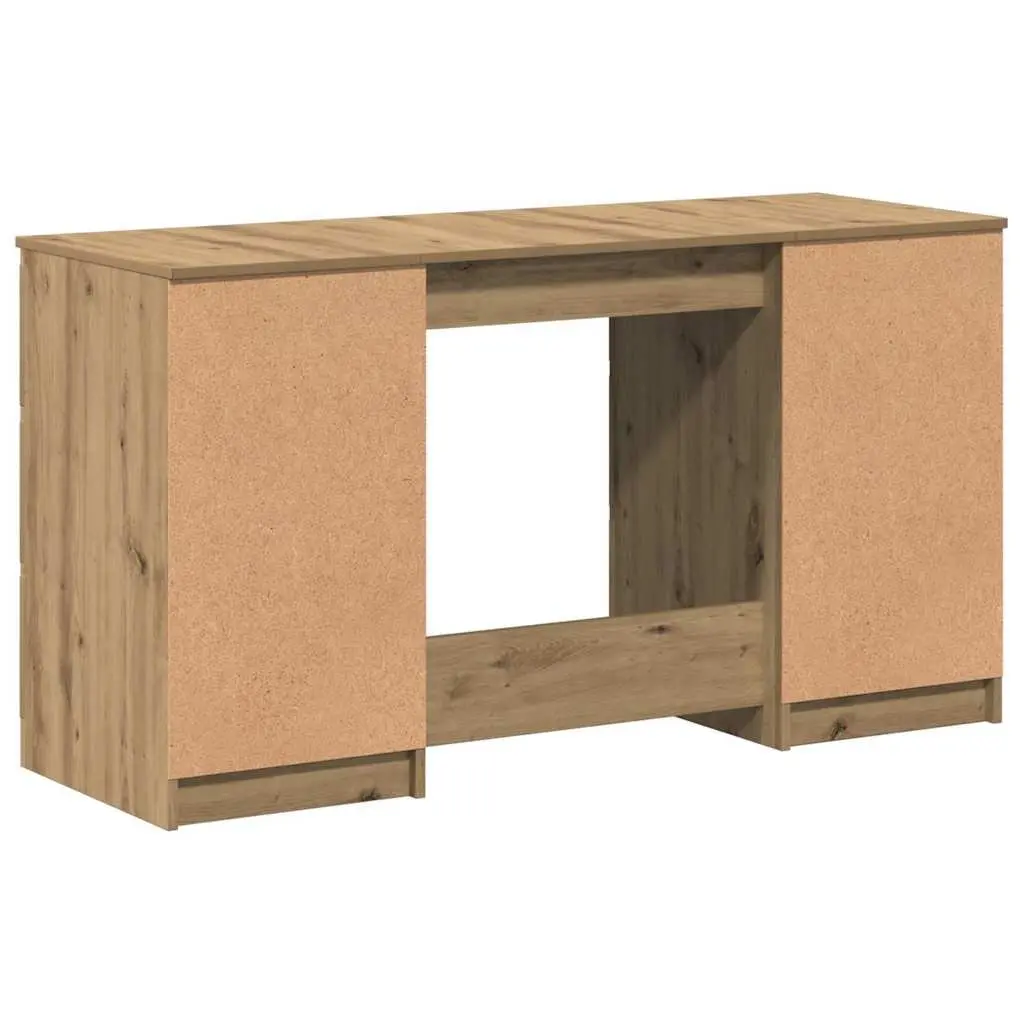 Writing Desk Home Office Study Table 140 x 50 x 77 cm Brown Engineered Wood