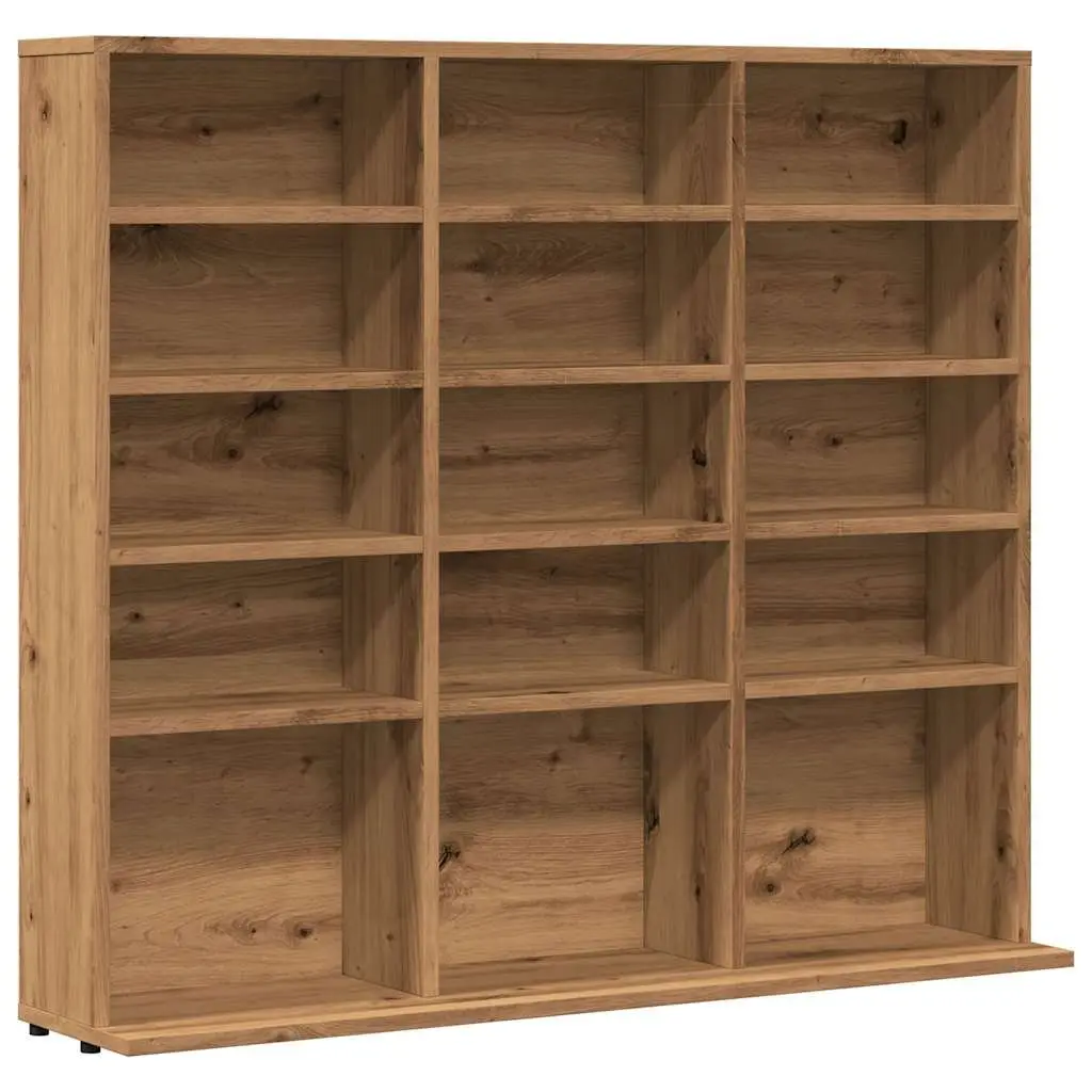 CD Cabinet Media Storage Organiser Rack 100x23x89.5cm Brown Engineered Wood