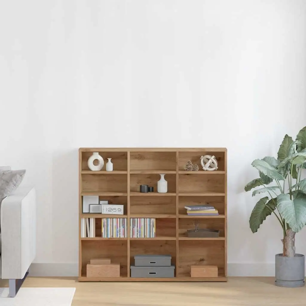 CD Cabinet Media Storage Organiser Rack 100x23x89.5cm Brown Engineered Wood