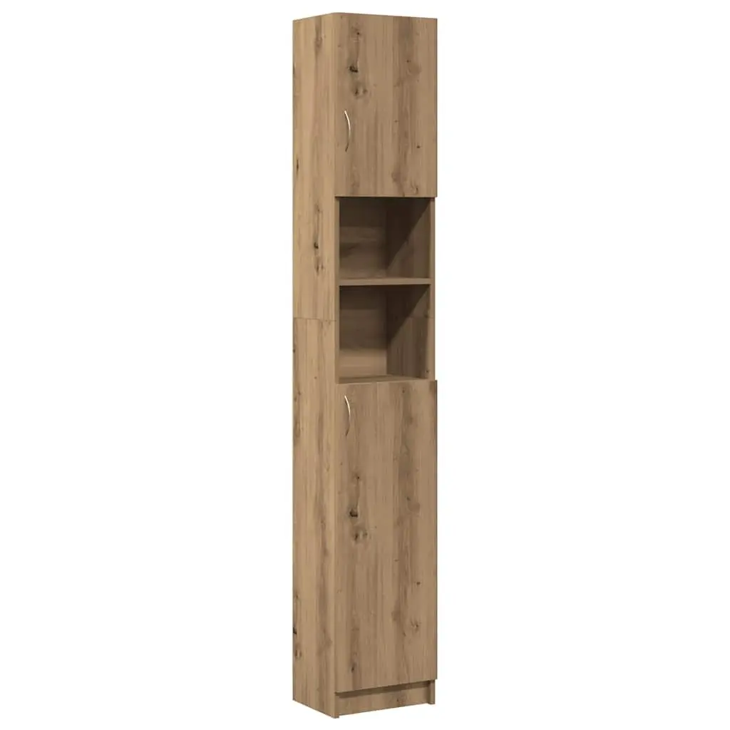 Bathroom Cabinet Storage Organiser Tall Cupboard 32 x 25.5 x 190 cm Brown Engineered Wood
