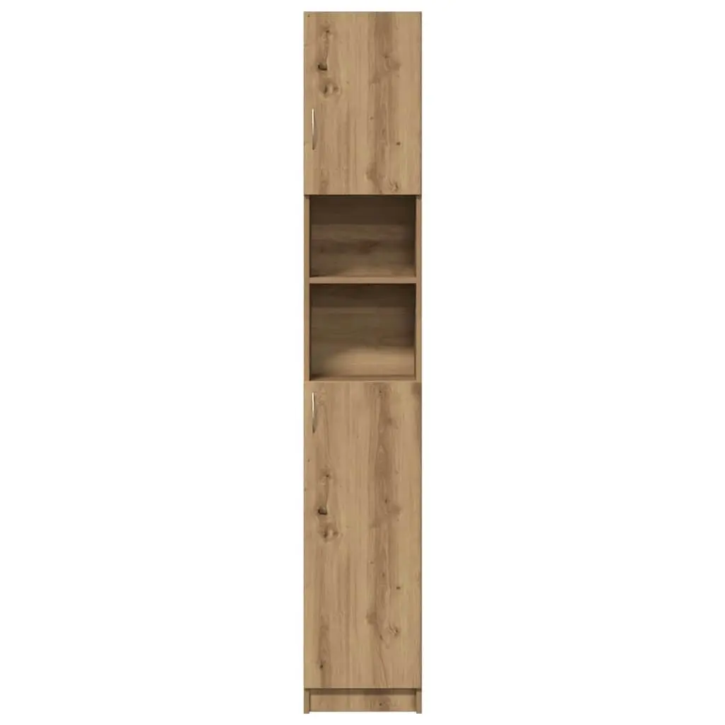 Bathroom Cabinet Storage Organiser Tall Cupboard 32 x 25.5 x 190 cm Brown Engineered Wood