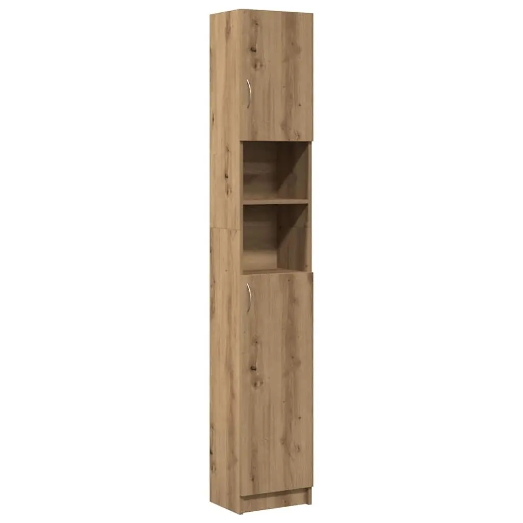 Bathroom Cabinet Storage Organiser Tall Cupboard 32 x 25.5 x 190 cm Brown Engineered Wood