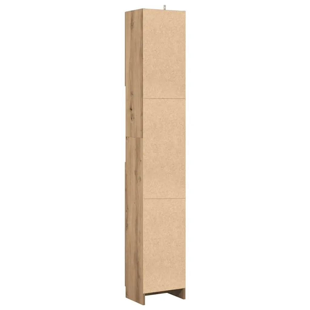 Bathroom Cabinet Storage Organiser Tall Cupboard 32 x 25.5 x 190 cm Brown Engineered Wood