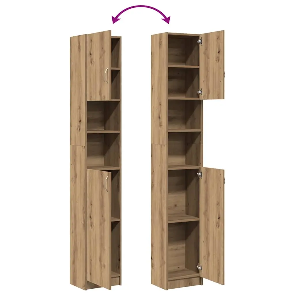 Bathroom Cabinet Storage Organiser Tall Cupboard 32 x 25.5 x 190 cm Brown Engineered Wood