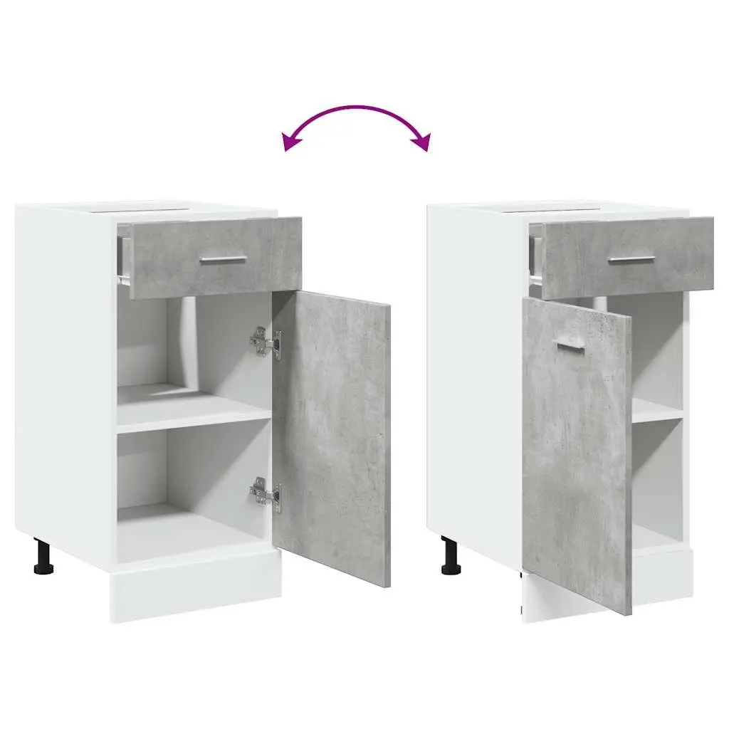 Kitchen Cabinet Grey Drawer Bottom Storage Unit 1 Drawer 2 Compartments