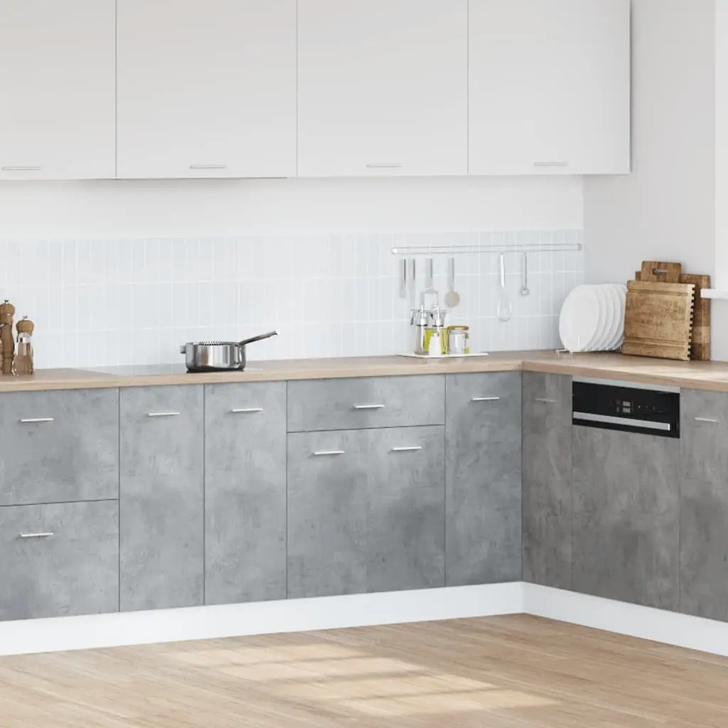 Drawer Bottom Cabinet Kitchen Storage Grey 60x46x81.5cm Engineered Wood Unit