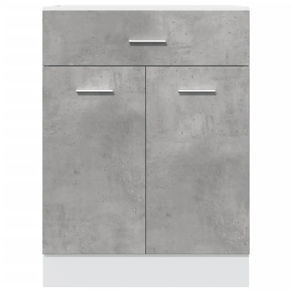 Drawer Bottom Cabinet Kitchen Storage Grey 60x46x81.5cm Engineered Wood Unit
