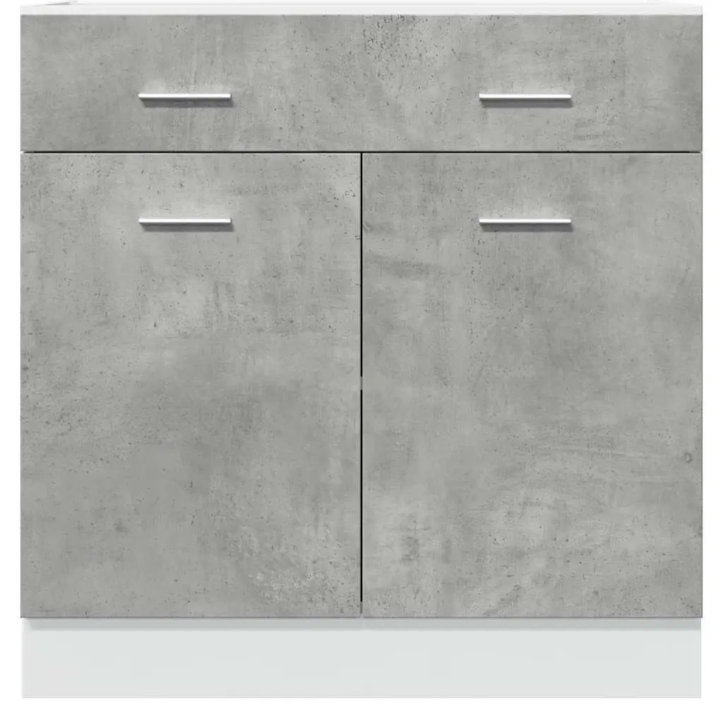 Drawer Bottom Cabinet Kitchen Storage Unit 1 Drawer 2 Compartments Grey