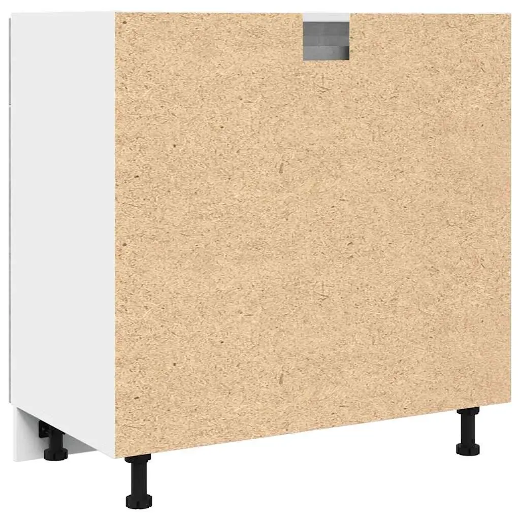 Drawer Bottom Cabinet Kitchen Storage Unit 1 Drawer 2 Compartments Grey