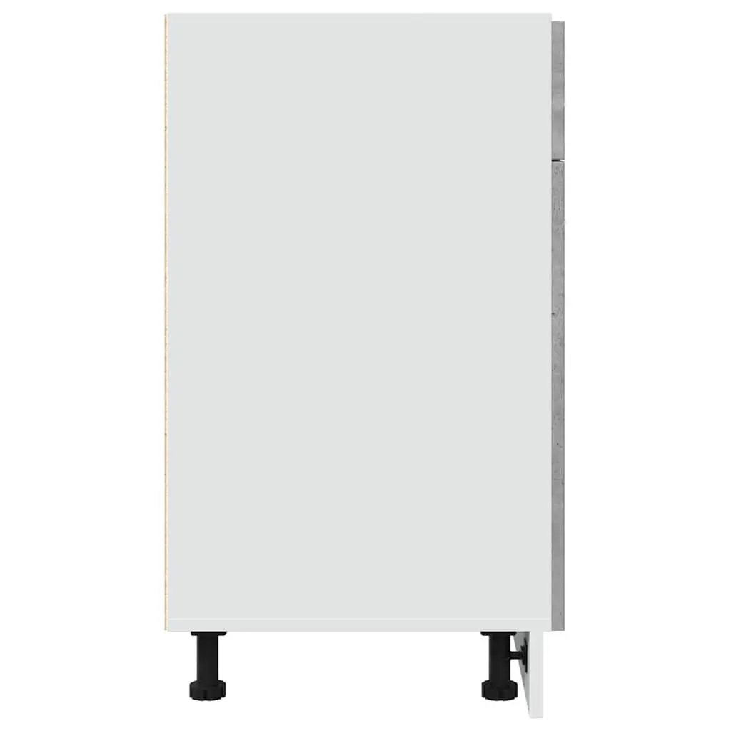Drawer Bottom Cabinet Kitchen Storage Unit 1 Drawer 2 Compartments Grey