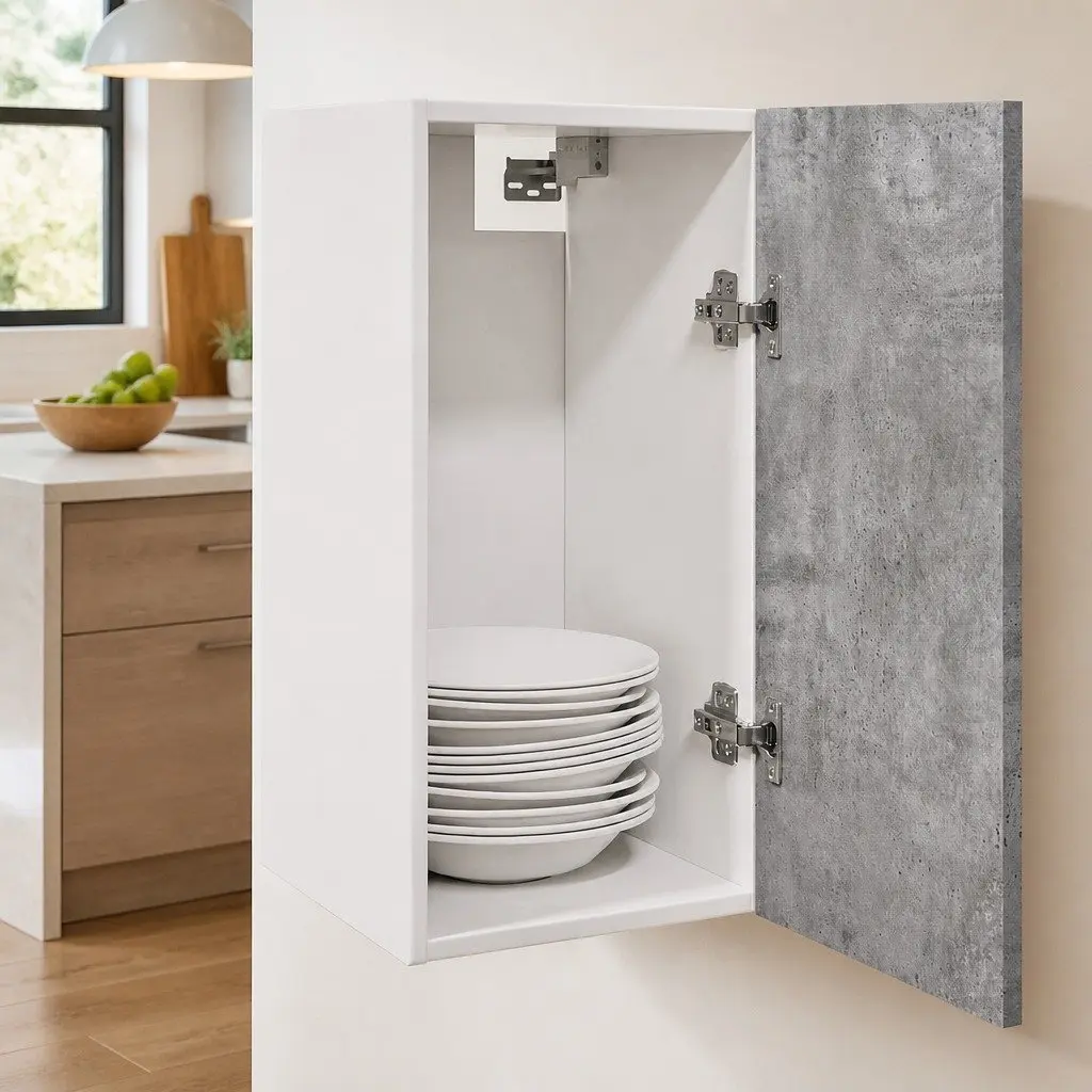 Hanging Cabinet Kitchen Storage Wall-Mounted Grey Engineered Wood 30x31x60cm