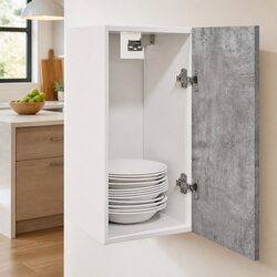 Versatile Wall-Mounted Kitchen Cabinet in Grey Wood