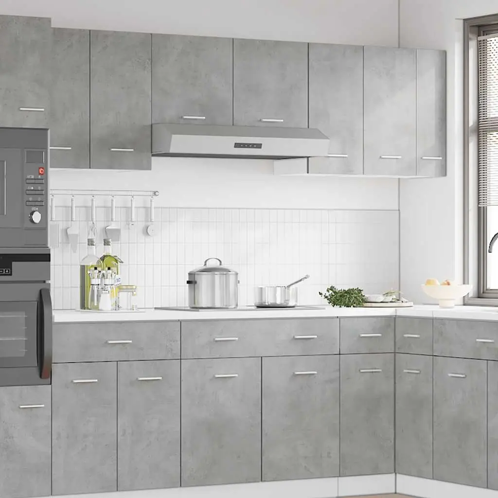 Hanging Cabinet Kitchen Storage Wall-Mounted Grey Engineered Wood 30x31x60cm