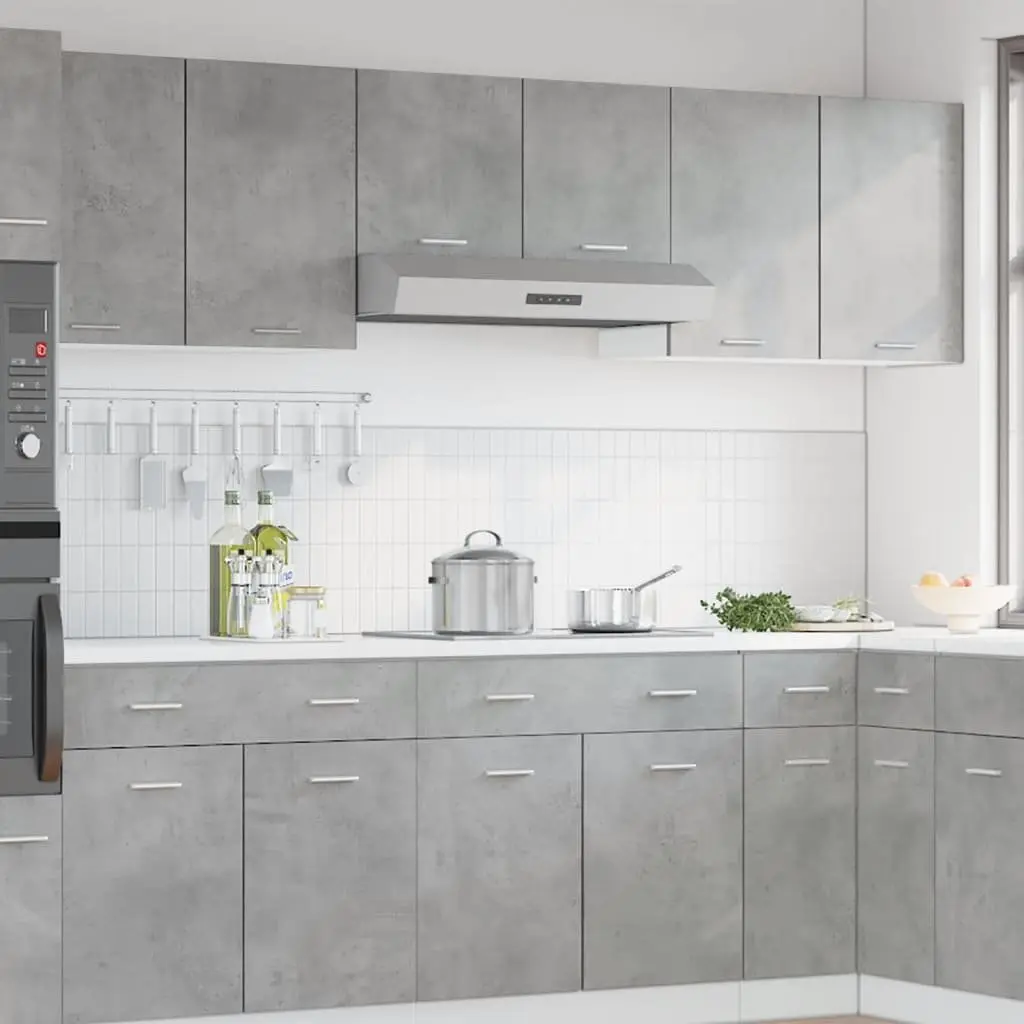 Hanging Kitchen Cabinet Wall-Mounted Storage Grey Engineered Wood 80x31x60cm