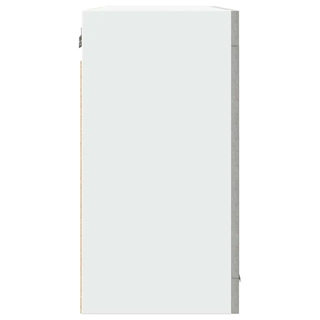 Hanging Glass Cabinet Kitchen Storage Wall-Mounted Grey 80 x 31 x 60 cm