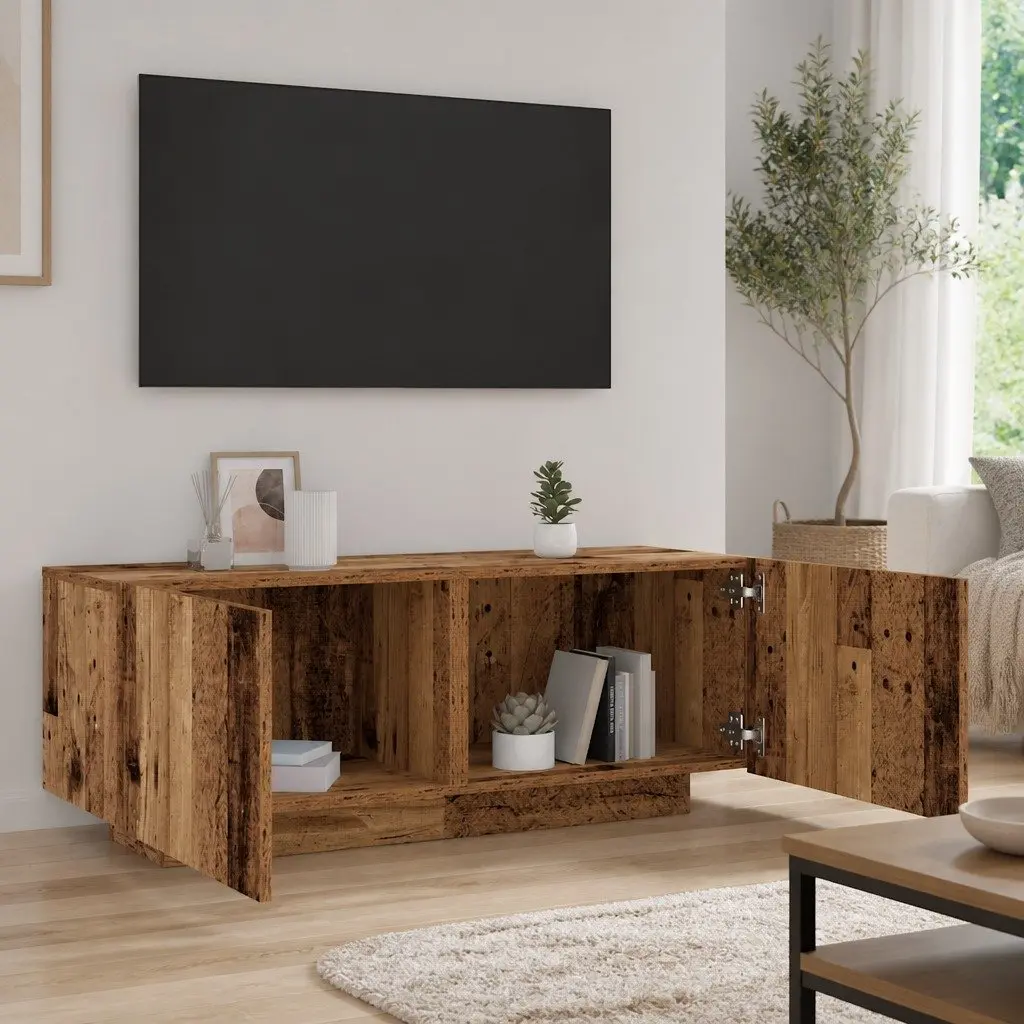 TV Stand Media Unit Entertainment Cabinet Old Wood Style 100x35x40cm Brown