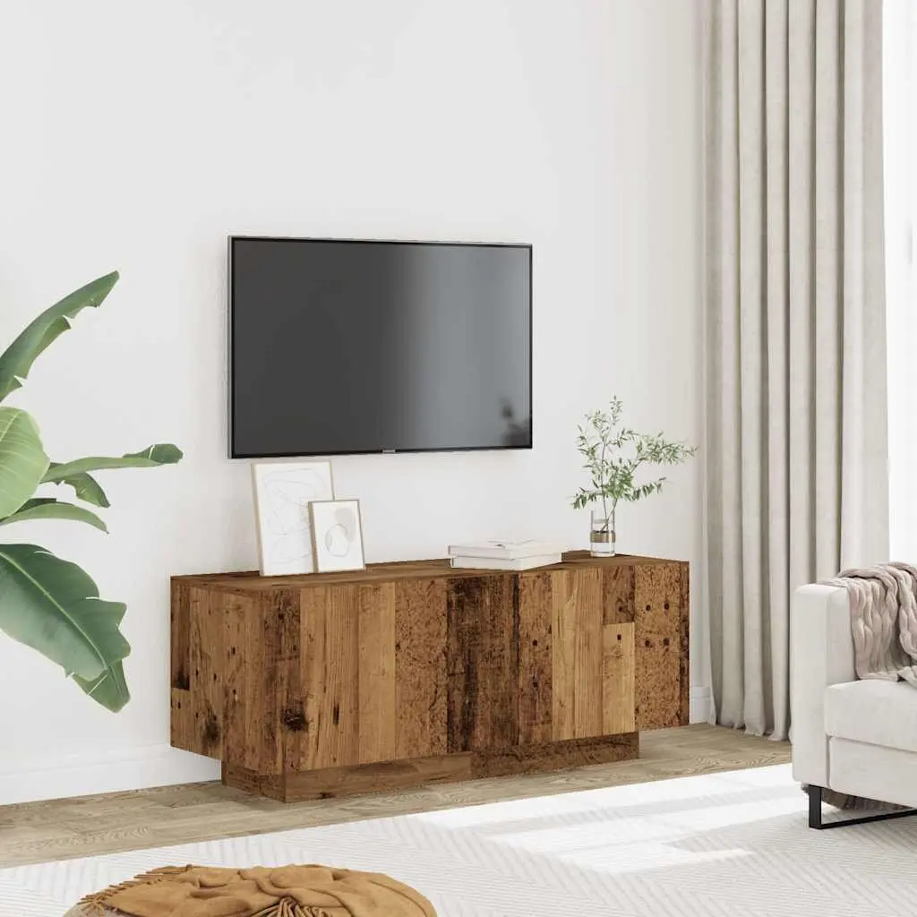TV Stand Media Unit Entertainment Cabinet Old Wood Style 100x35x40cm Brown
