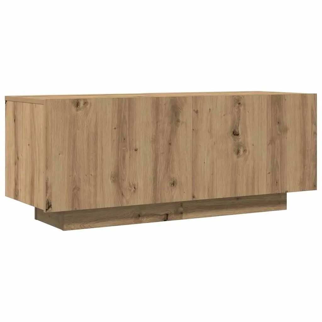 TV Cabinet Brown Engineered Wood Media Unit Storage Compartments 100x35x40 cm
