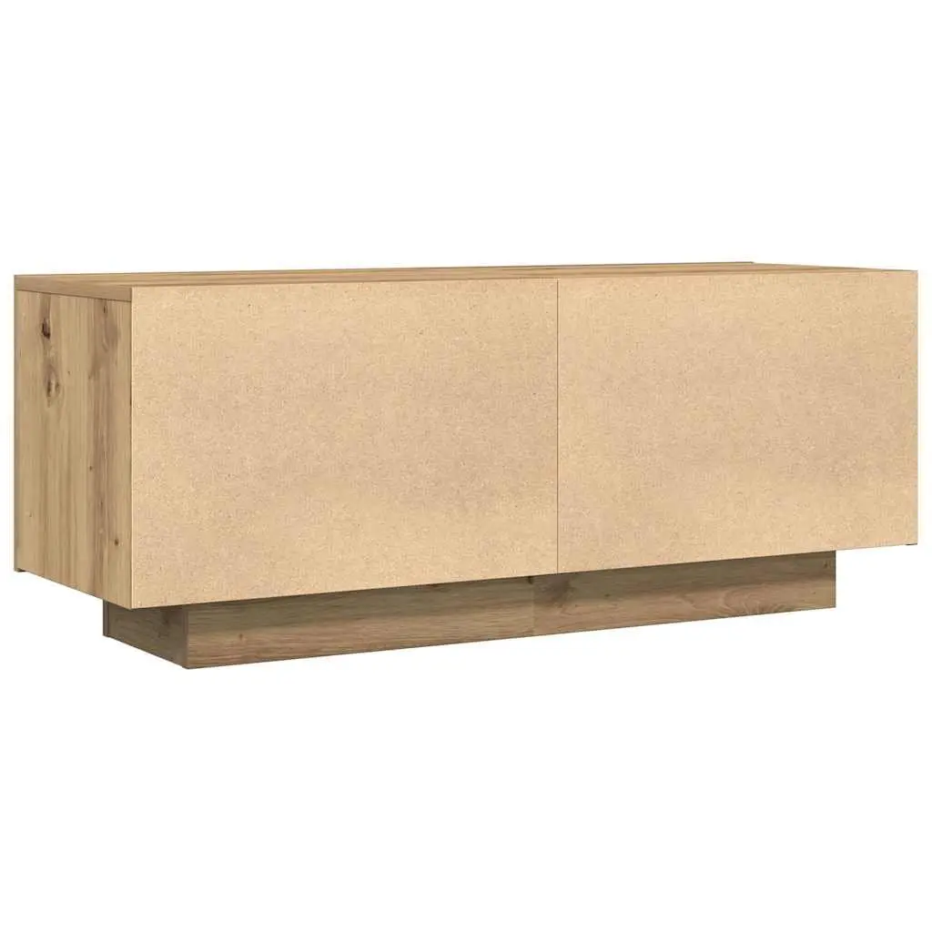 TV Cabinet Brown Engineered Wood Media Unit Storage Compartments 100x35x40 cm