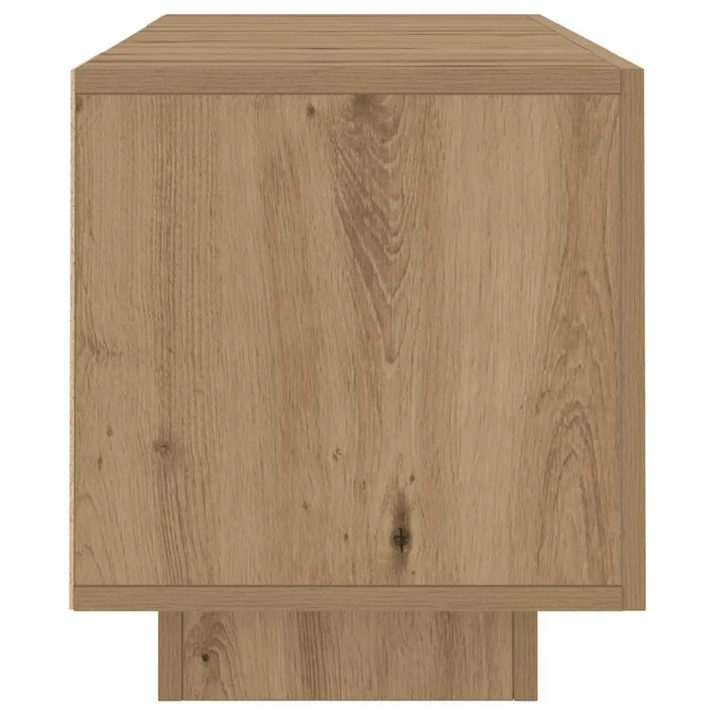 TV Cabinet with RGB LED Lights Brown Engineered Wood Floating Stand Storage Unit