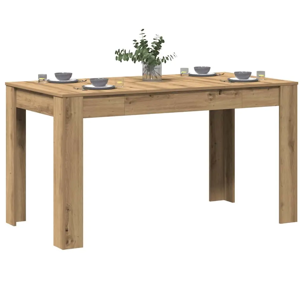 Dining Table Kitchen Breakfast Sturdy Brown Engineered Wood 140 x 74.5 x 76 cm