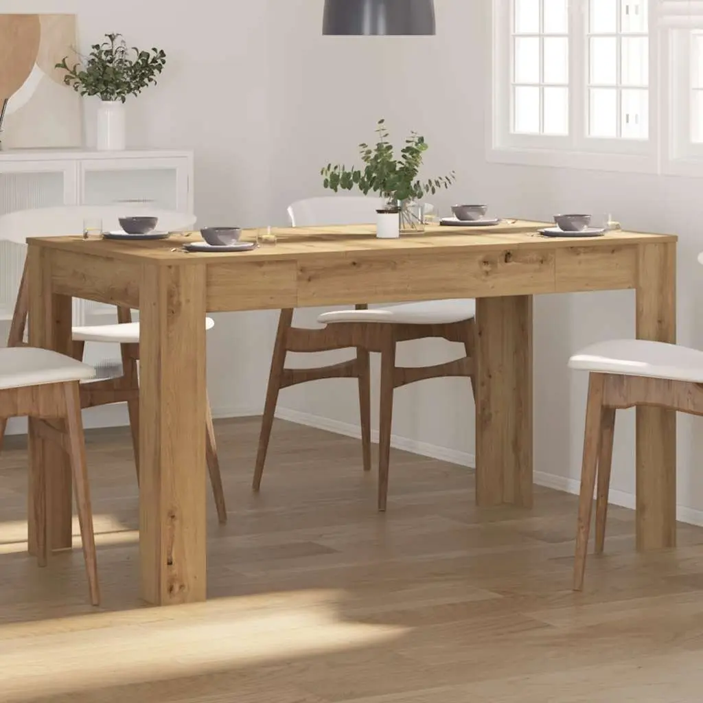 Dining Table Kitchen Breakfast Sturdy Brown Engineered Wood 140 x 74.5 x 76 cm