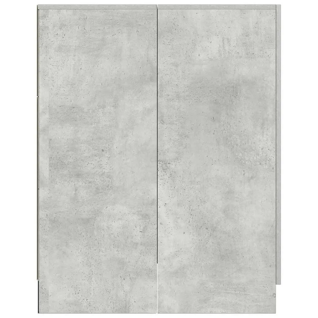 Washing Machine Cabinet Storage 2 Door Concrete Grey 70.5 x 71.5 x 91.5 cm