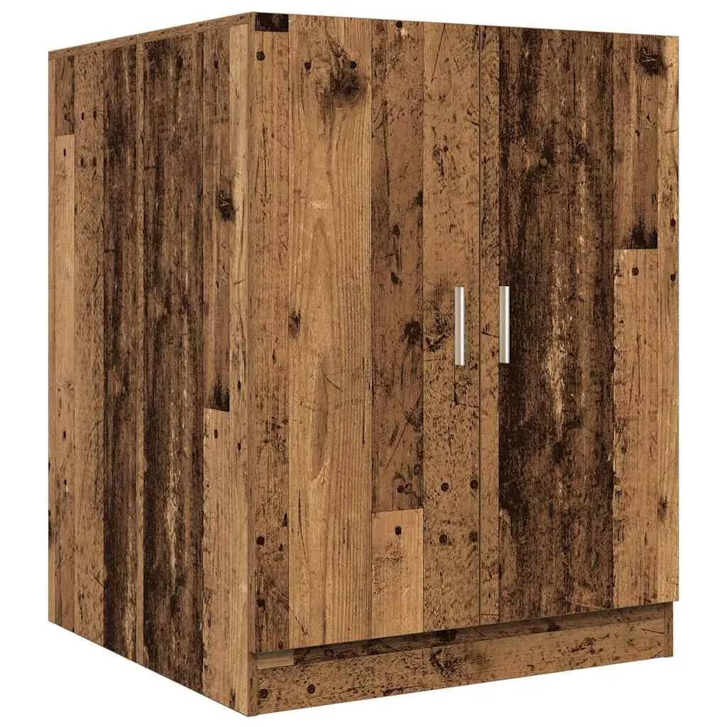 Washing Machine Cabinet Storage Cupboard Bathroom 2 Door Brown 70.5x71.5x91.5cm