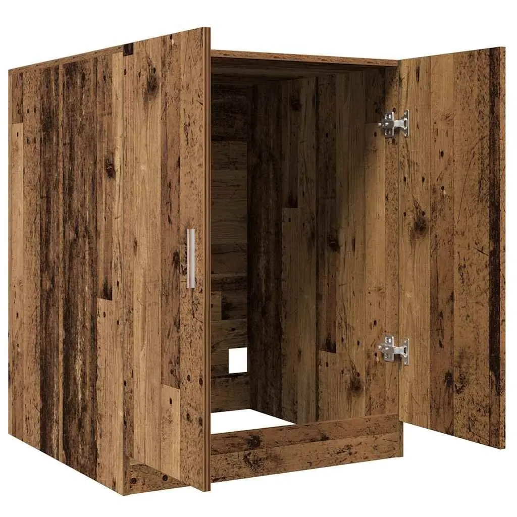 Washing Machine Cabinet Storage Cupboard Bathroom 2 Door Brown 70.5x71.5x91.5cm