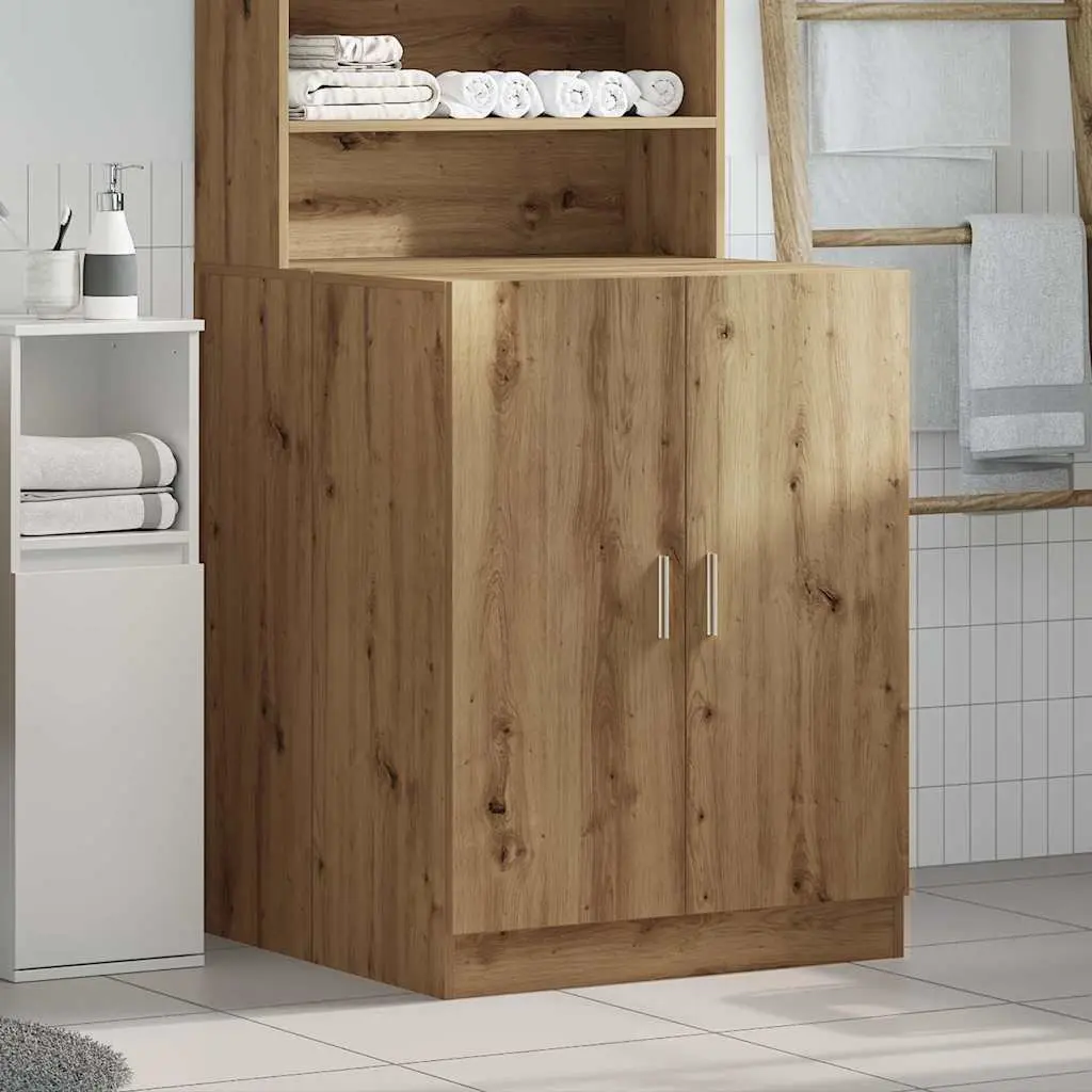Washing Machine Cabinet Storage Cupboard 2 Door Artisan Oak Bathroom Laundry