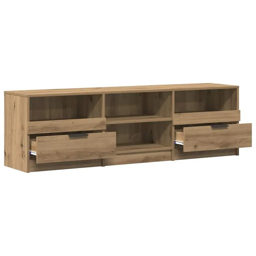 TV Cabinet Engineered Wood Brown Storage Unit Living Room Bedroom Furniture